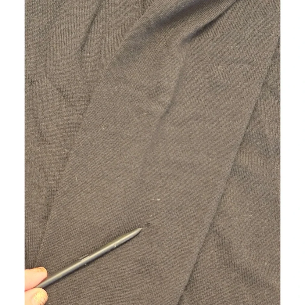 Burberry Brit Black Merino Wool Button Shoulder Sweater Large